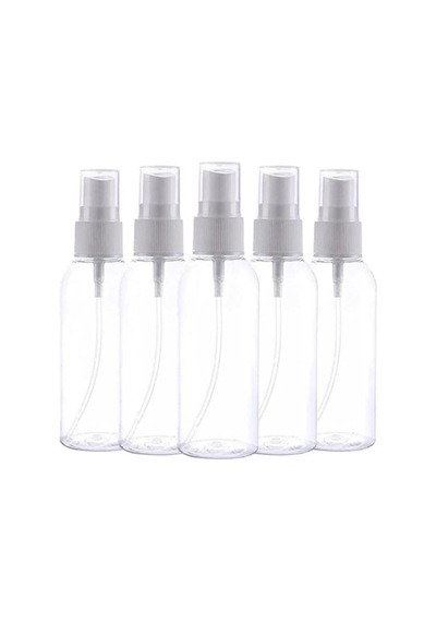 5 Li 100 Ml Boş Sprey Şişesi Kolonya, Parfüm, Dezenfektan Ve Temizlik Solüsyonları İçin Şeffaf Taşınabilir Plastik Sprey Şişesi Seti 100 Ml