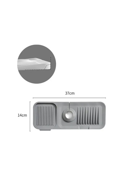 Antasit Gri Silikon Lavabo Süzgeci Ve Musluk Matı 2li Takım Lavabo Su Tutucu Musluk Organizeri Silik Diğer