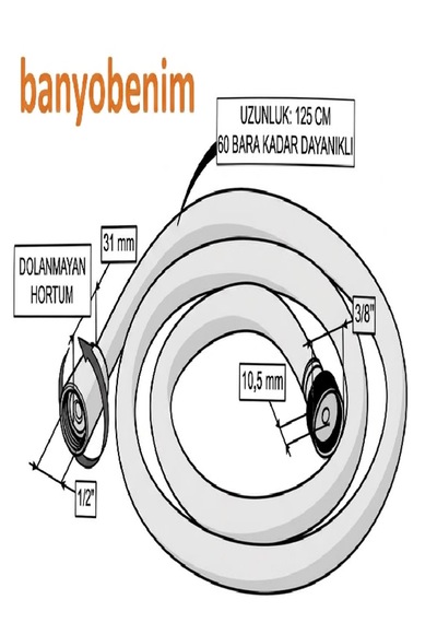 İz Yapı Banyobenim Refectio Pvc Hortumlu Taharetmatik Beyaz