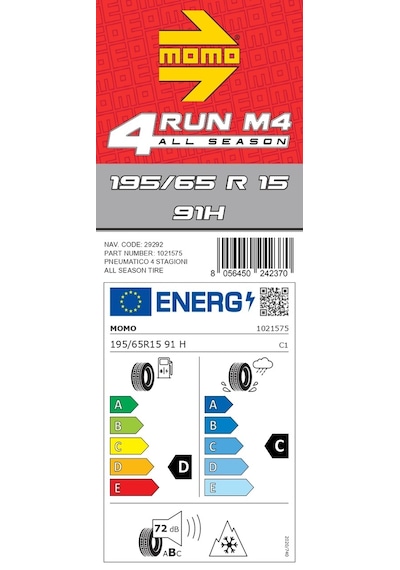 Momo 195/65 R15 91H M4 Four Season Dört Mevsim Lastiği 2025