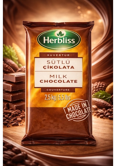 Herbliss Altınmarka Sütlü Kuvertür Çikolata 2.5kg