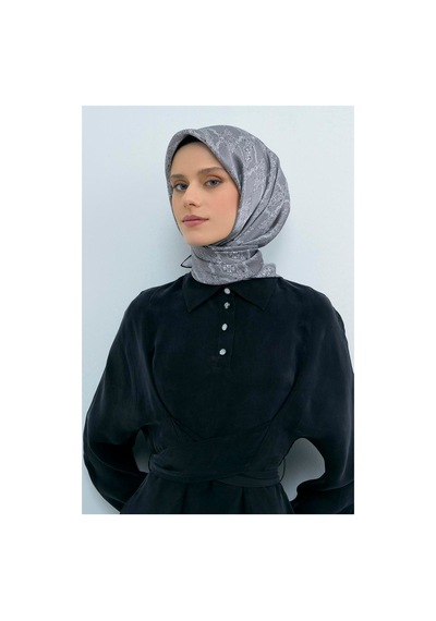 Armine İpek Eşarp 2026 Yaz - 9522-84 Gri Twill