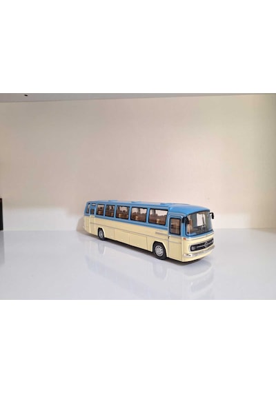 1:24 Ölçek 25 Cm Mercedes-benz O302 Sesli Işıklı Metal Model Otobüs Mavi Renk