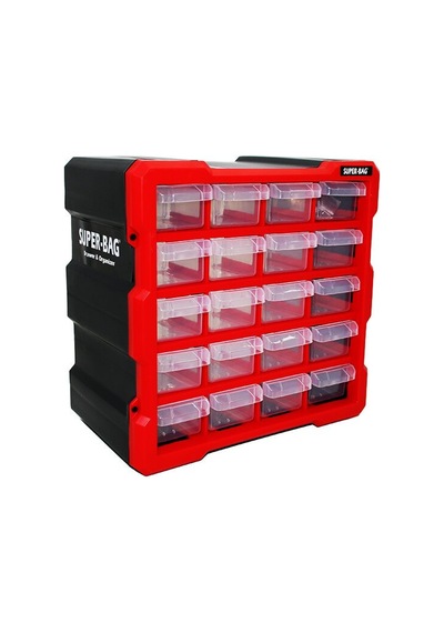 Super-bag Asr-6006 20'li Küçük Monoblok Çekmece Seti 26.7x15.7x26.2 Cm