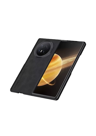 Microcase Honor Magic V6 İle Uyumlu Luxury Leather Series Deri Desenli Plastik Koruma Kılıf - Al8125 Siyah