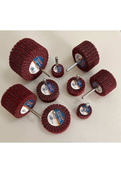 40x20mm,10 Adet, 1 9/16'x3/4' İnches Abrasive Non Woven Combi Mop Wheel With 1/4 Shank 10 Pcs Pack