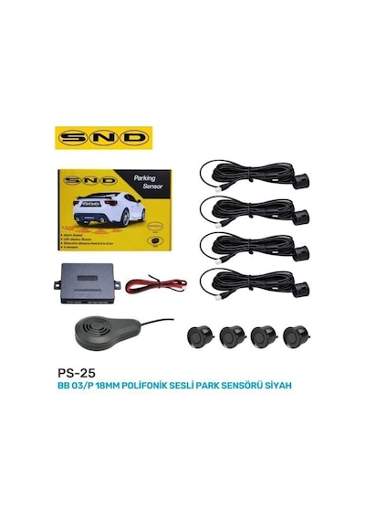 Snd Bb 03/p 18mm Polifonik Sesli Park Sensörü Siyah