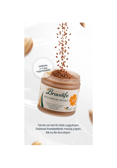 Arındırıcı Gözenek Temizleyici Bitkisel Yağlar Pürüzsüz Cilt Pantheol Vegan Keten Tohumu Peeling 100 Ml