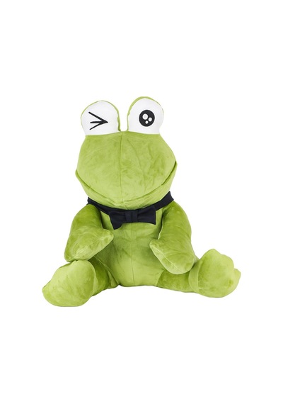 1430 Peluş Papyonlu Oturan Yeşil Kurbağa -my Friend Toys Çok Renkli