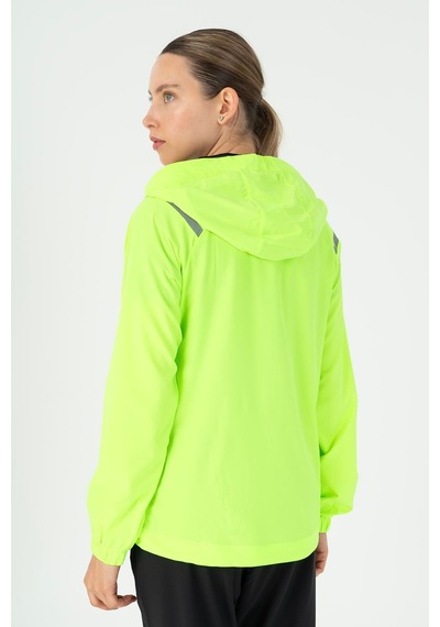 Maraton Regular Kadın Kapüşonlu Neon Yeşil Tracktop Yeşil
