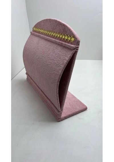 Bombeli Süet Kumaş Pembe Renk 20/24 Cm Ayaklı Kancalı Bileklik Sergileme Standı