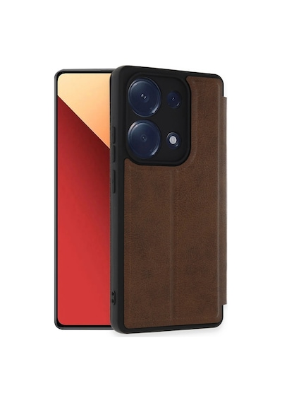 Newface - 230 - Xiaomi Redmi Note 13 Pro 4g Kılıf Flip Cover - Csmo-tex - - Taba
