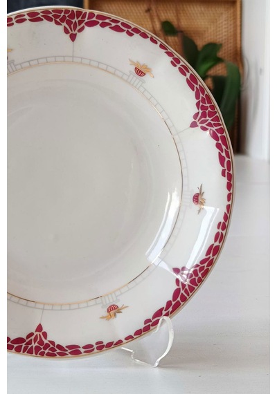Fine Bone China İngiliz Porselen Pasta Tabağı Kiremit 19 Cm