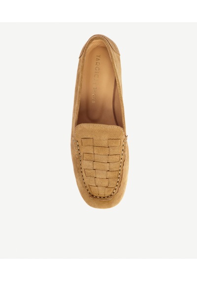 Yargıcı Örgü Detaylı Deri Loafer 26ykay4015x 008 Camel