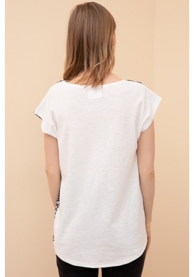 Çiçek Desenli Kadın T-Shirt (502265801)
