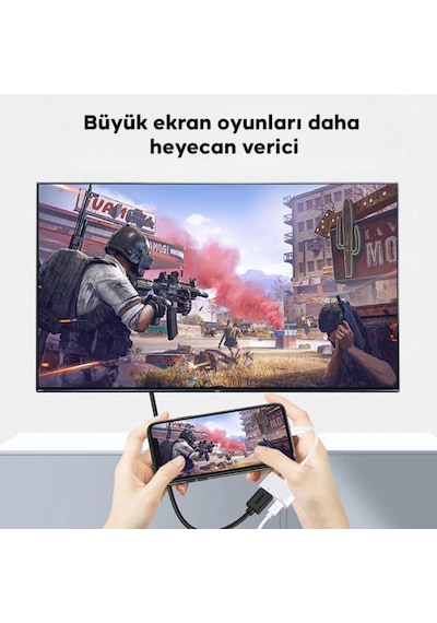 Type-c To Hdmı Görüntü Aktarım Kablosu 4k Destekli Apple iPhone Uyumlu Apple İpad Uyumlu Android Tüm Cihazlar İle