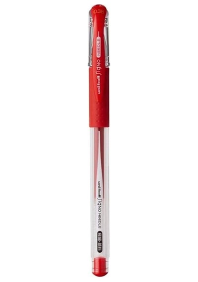 Signo Needle 0.38 İğne Uçlu Jel Kalem, Kırmızı
