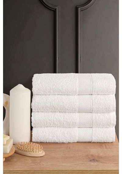 Blanc 4'lü 50x90cm El Yüz & Saç Havlusu Seti Havlu El Havlusu Banyo Havlusu I Çeyiz Havlusu Beyaz