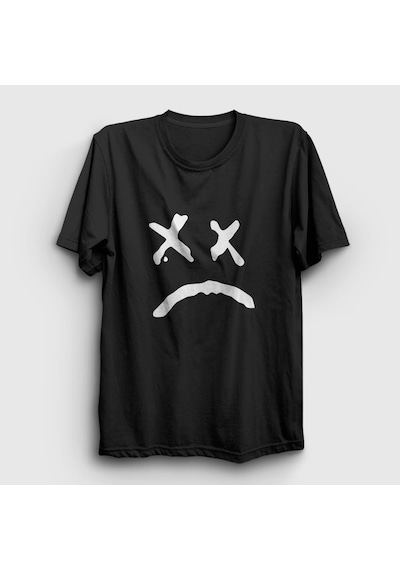 Presmono Unisex Sad Face Lil Peep T-shirt Siyah