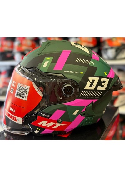 Mt Cosmo Sv Sergio Garcia D18 Mat Açık Kask Haki - Pembe