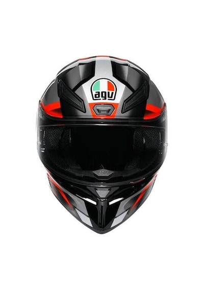 Agv K1 S Fastlap Siyah Gri Kırmızı Kapalı   Motosiklet Kaskı.