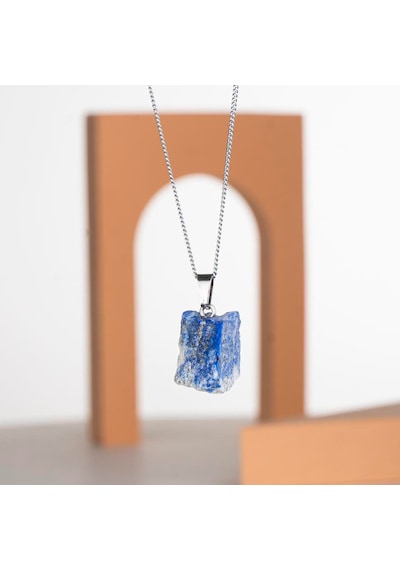 Ham Lapis Lazuli Doğal Taş Kolye Renkli