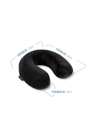 Visco Ortopedik Boyun Yastığı 32x30x10 Cm, Siyah