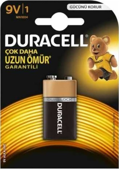 Duracell Alkalin 9 Volt Pil