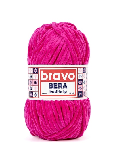 Bera Kadife İplik 100 Gr 120 Metre Renk Kodu: 918 Fuşya