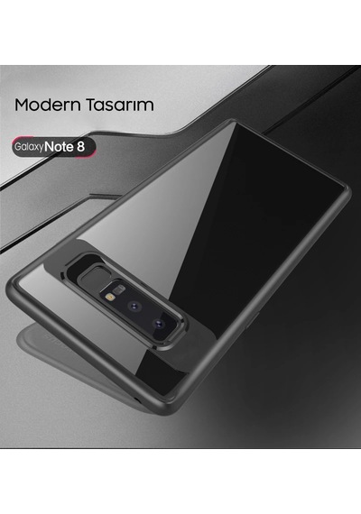 Ally Galaxy Uyumlu Note 8 Darbeya Dayanıklı Şeffaf Silikon Kılıf- 5775 Beyaz