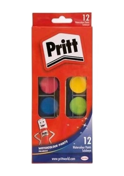 Pritt Sulu Boya Büyük Tablet 12 Renk 1047948 Çok Renkli