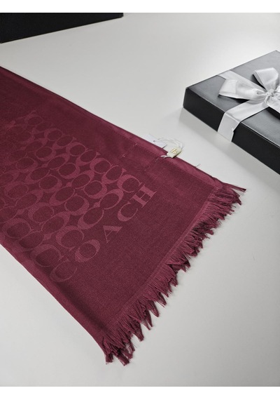 C Desen Yün İpek Şal İnce Kumaş Çift Taraflı Silk Scarfs Bordo