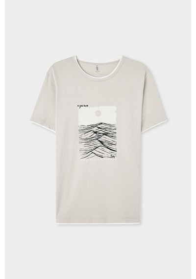 Twn Slim Fit Taş Düz %100 Pamuklu T-shirt 2ec143831113m S01