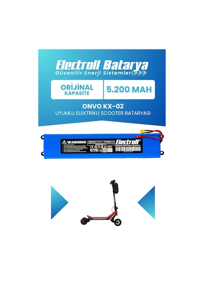 Onvo Kx-02 Uyumlu Batarya Orijinal Kapasite 21.6v 5.200mah Elektrikli Scooter Bataryası Çok Renkli