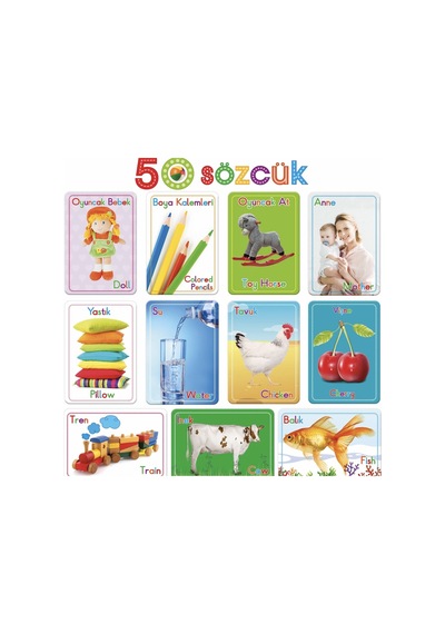 Circle Toys Ilk 50 Sözcük Ingilizce Türkçe Kartlar