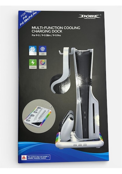 Ps5 Fat/slim/pro Uyumlu Soğutuculu Rgb Şarj Standı Dobe Tp5-3557d Beyaz