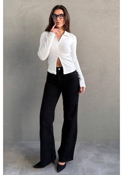 Siyah Push Up İspanyol Paça Kadın Jean Mg2653 siyah
