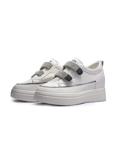 Guja 24k313-1 Gizli Dolgu Cırtı Taşlı Sneaker Kadın Ayakkabı Beyaz