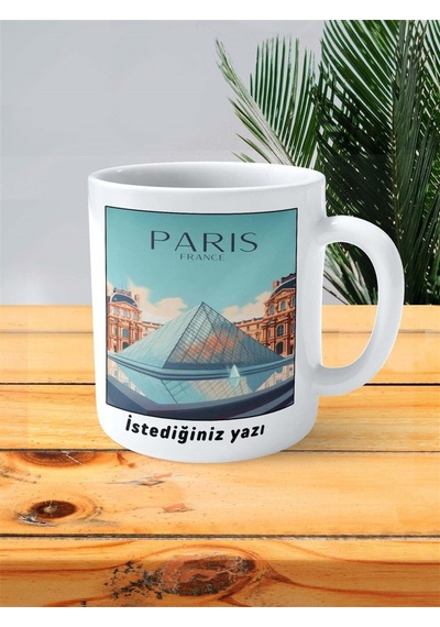 Paris Baskılı Kupa Bardak Kişiye Özel Desen 3 Çok Renkli