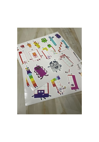 Numberblocks Eğitici Ve Eğlenceli Maskot Stickers Seti 0-20