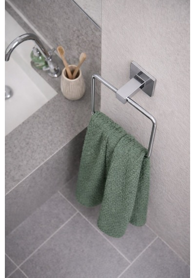 Sas Haus Yapışkanlı Krom Kare Havluluk Duvar Tipi Delme Gerektirmez Banyo Havlu Askılığı S-130 - Ktk Kont Serisi