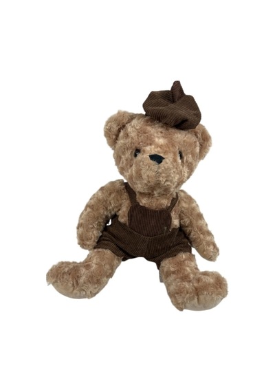 Sevimli Kıyafetli Ayi Peluş Oyuncak 40 Cm Hediyelik Uyku Arkadaşı Bordo