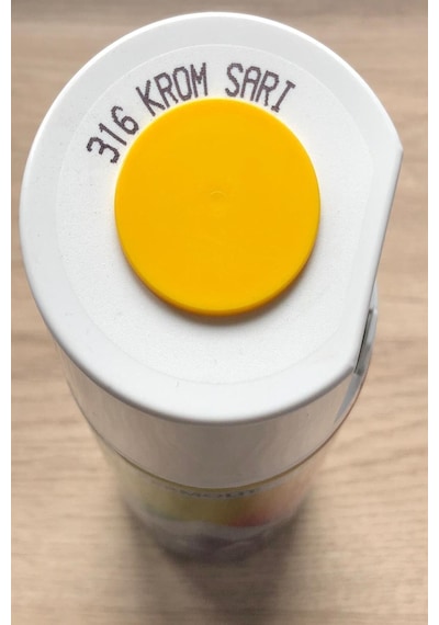 316 Krom Sarı Alüminyum-ahşap-plastik-demir-metal-sprey Boyama 400 Ml 316-ral1023-krom Sarı