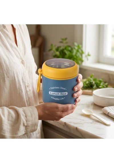 Paslanmaz Çelik Yemek Termosu 530 Ml, Kaşıklı Taşınabilir Yemek Kabı, Çelik İç Hazneli Lunch Box, Askılı Kapaklı Saklama Kabı, Pembe Yeşil Mavi Renk Seçenekli Çok Renkli Paslanmaz Çelik Yemek Termosu 530 Ml, Kaşıklı Taşınabilir Yemek Kabı, Çelik İç Hazneli Lunch Box, Askılı Kapaklı Saklama Kabı, Pembe Yeşil Mavi Renk Seçenekli Çok Renkli