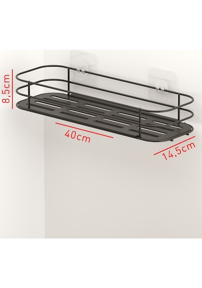 Teknotel Banyo Düzenleyici Şampuanlık Banyo Duş Rafı Siyah St123 Siyah