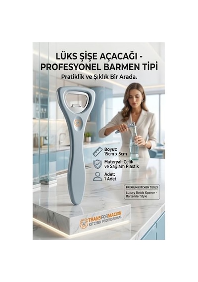 Zenvac Barmen Tipi Şişe Açacağı - Ergonomik, Dayanıklı, Sofra Tipi Açacak 722320 Zenvac29 Renkli
