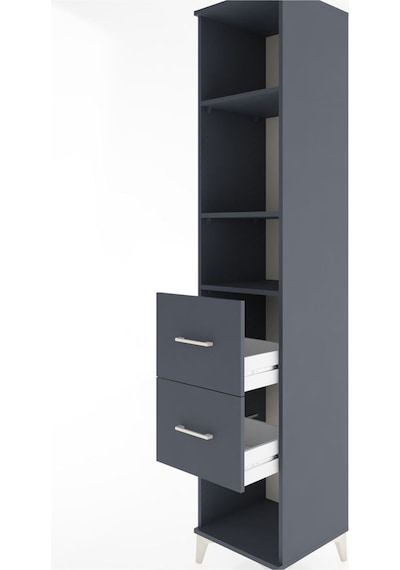Hyperion Dolap 3 Raflı 2 Çekmeceli 44x44x221 Antrasit-antrasit Antrasit