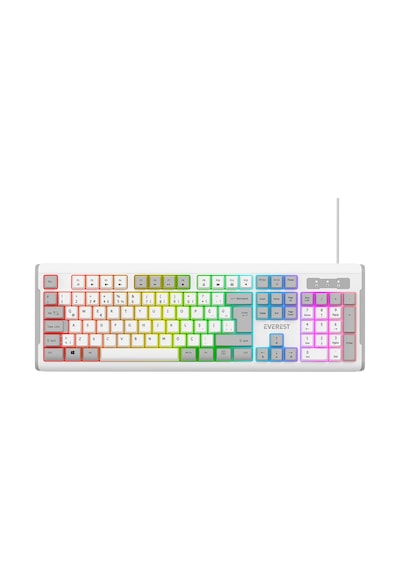 Everest Kb-74 Beyaz/gri Usb Rainbow Aydınlatmalı Q Membrane