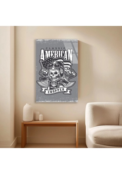 Classic American Chopper Kurukafa - Cam Tablo - Deg0511 35 X 50 Cm