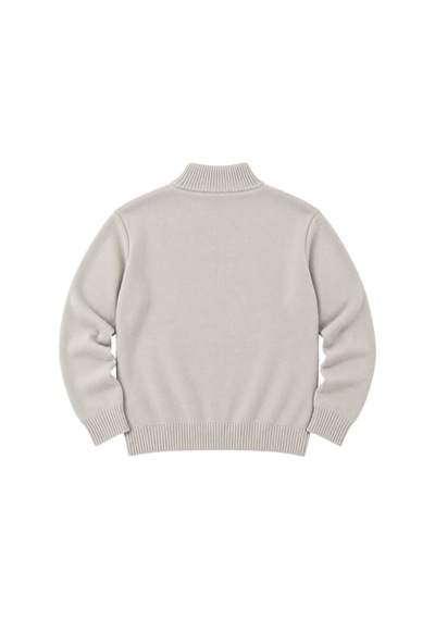 Battalmoda Erkek Büyük Beden Koyu Bej Hattush Fermuarlı Dik Yaka Triko Kazak 3xl-4xl-5xl-6xl